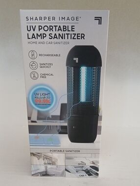 Sharper Image Black Portable UV Lamp Sanitizer with Blue Light